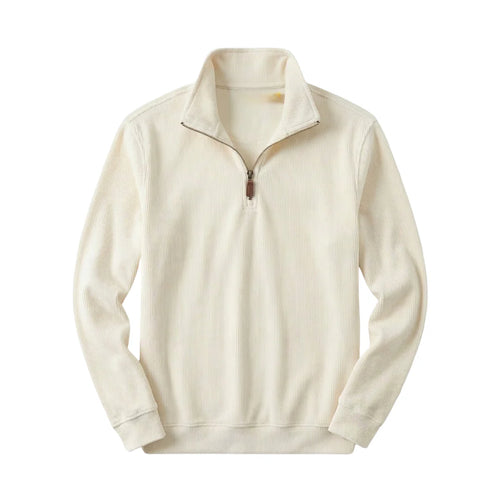 RL Herrenpullover aus Weicher Baumwolle – Stehkragen mit Reißverschluss & Lange Ärmel