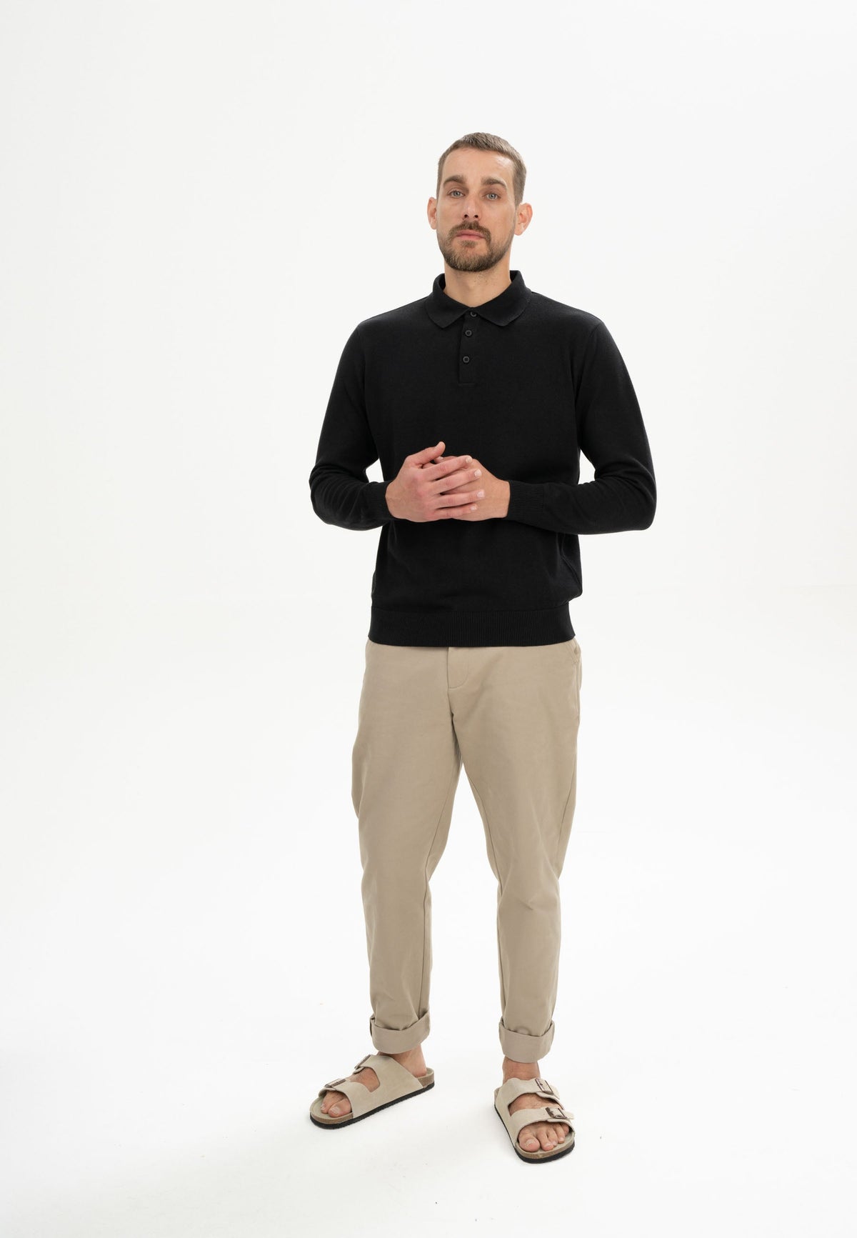 Langarm Strick Poloshirt Style HARISH
