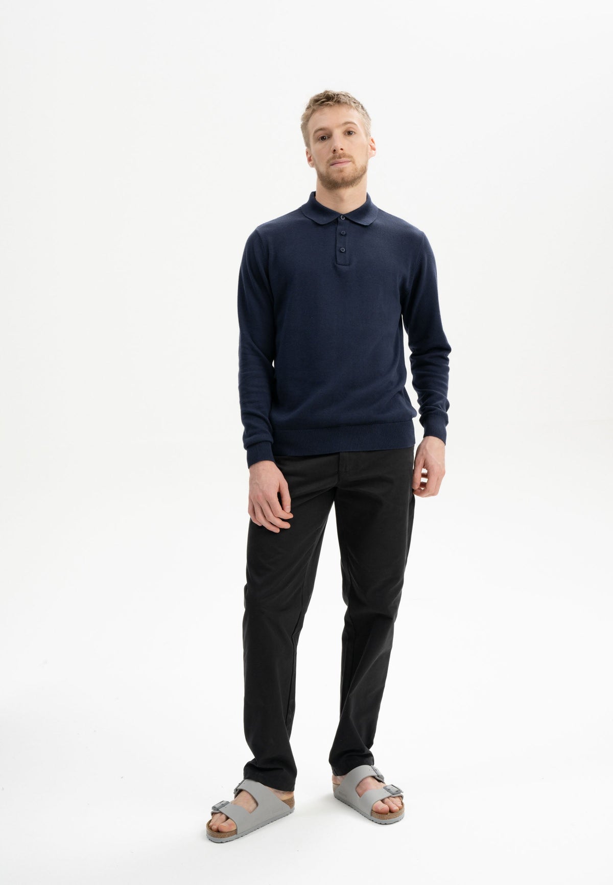 Langarm Strick Poloshirt Style HARISH