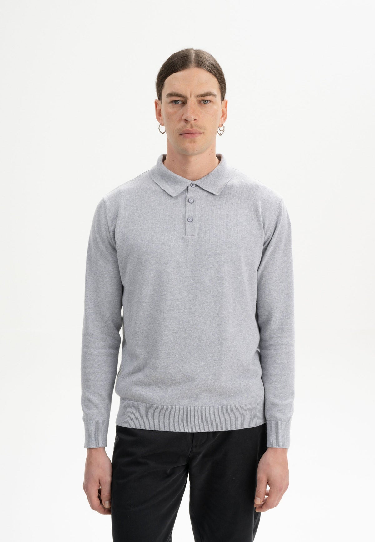 Langarm Strick Poloshirt Style HARISH